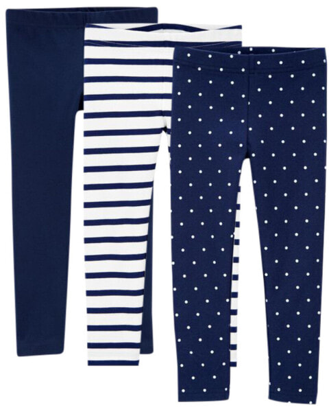 Baby 3-Pack Navy Leggings Set 12M