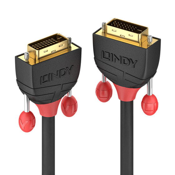 Lindy 1m DVI-D Dual Link Cable - Black Line - 1 m - DVI-D - DVI-D - Male - Male - Black - Red