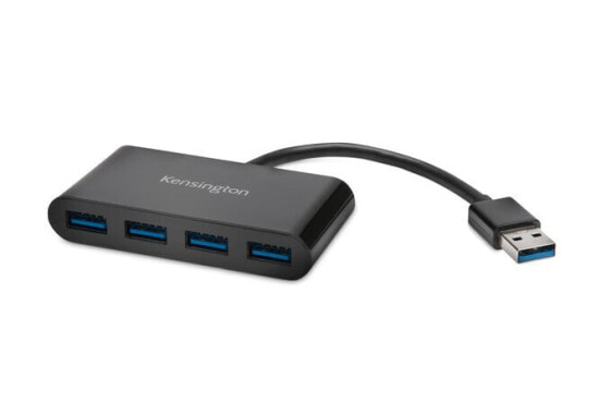 Kensington UH4000 USB 3.0 4-Port Hub - USB 3.2 Gen 1 (3.1 Gen 1) Type-A - USB 3.2 Gen 1 (3.1 Gen 1) Type-A - 5000 Mbit/s - Black - Windows 7 - Windows 8 - Windows 8.1 - Windows Vista - Windows XP - Mac OS X 10.10 Yosemite - Mac OS X 10.11 El Capitan - Mac OS X 10.12