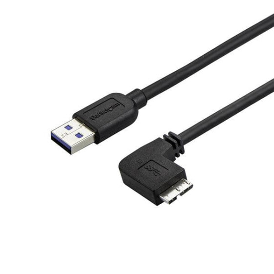 Аксессуар Кабель USB Slim Micro USB 3.0 - M/M - Угловой Micro-USB - 0.5 м (20 дюймов) - Черный Startech.com