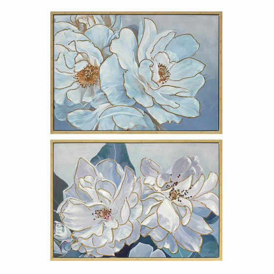 Картина романтическая DKD Home Decor Цветы 100 х 4 х 70 см (2 шт)