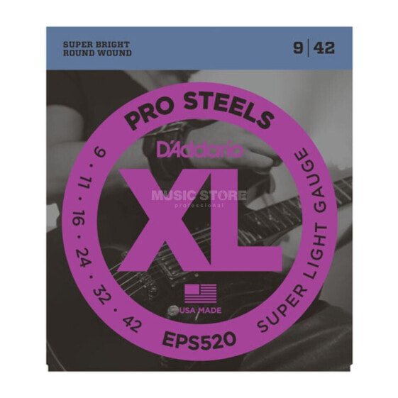 D'Addario E-Guitar Strings EPS520 09-42 Stainless Steel Round Wound