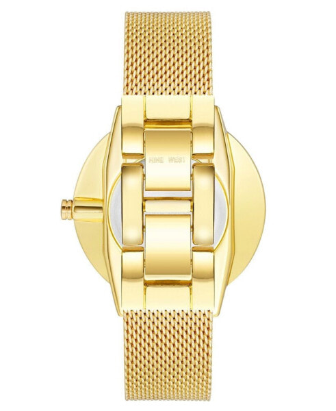 Women's Quartz Gold-Tone Stainless Steel Mesh Band Watch, 40mm