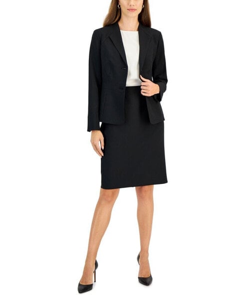 Petite Two-Button Jacket & Pencil Skirt Suit