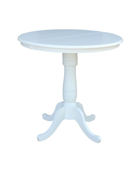 36" Round Top Pedestal Table with 12" Leaf