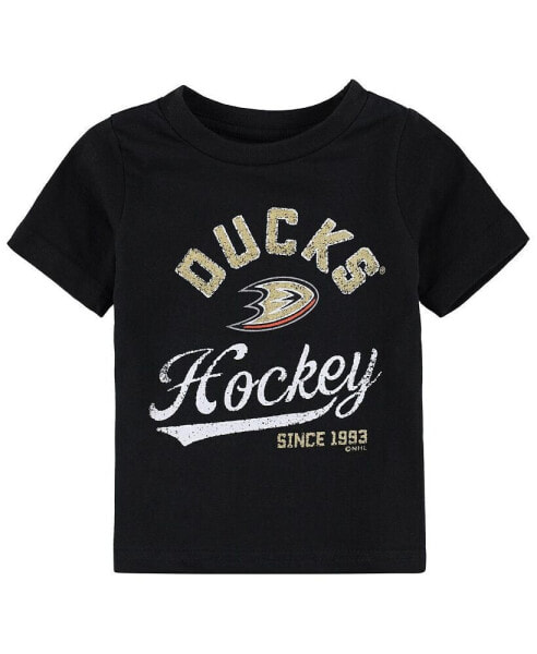 Футболка для малышей OuterStuff Anaheim Ducks "Вперед за победой" черного цвета