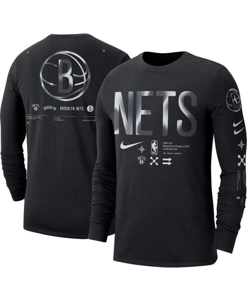 Men's Black Brooklyn Nets Essential Air Traffic Control Long Sleeve T-shirt