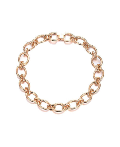 Solid Open Circle Link Choker Necklace