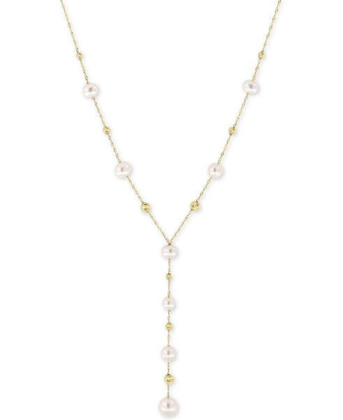 EFFY Collection eFFY® Cultured Freshwater Pearl (5, 6, & 7mm) Lariat Necklace in 14k Gold