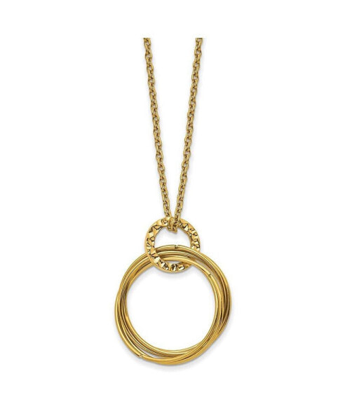 Chisel yellow IP-plated Circle Pendant Cable Chain Necklace