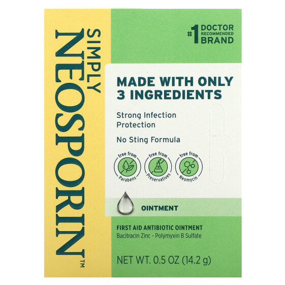 Антибиотическая мазь для первой помощи Neosporin Simply, 0.5 унции (14.2 г)