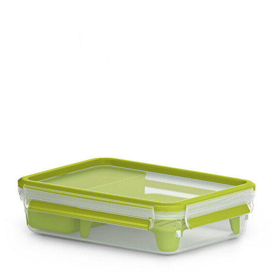 Groupe SEB EMSA CLIP & GO - Lunch container - Adult - Green - Transparent - Polypropylene (PP) - Thermoplastic elastomer (TPE) - Monochromatic - Rectangular