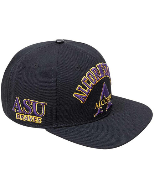Men's Black Alcorn State Braves Arch Over Logo Evergreen Snapback Hat