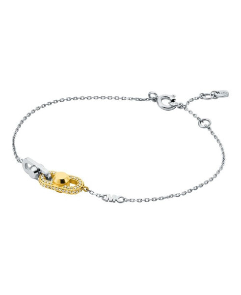 Two-Tone Sterling Silver Astor Link Chain Bracelet