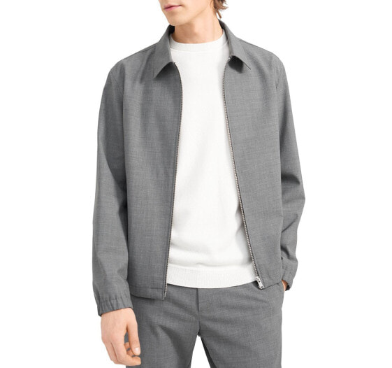 Theory 288450 Men's Brody Stretch Wool Bomber Jacket Gray Size X-Small