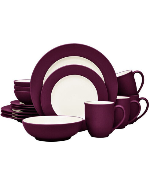Набор посуды Noritake Colorwave Rim Burgundy, 16 предметов, обслуживание на 4 персоны