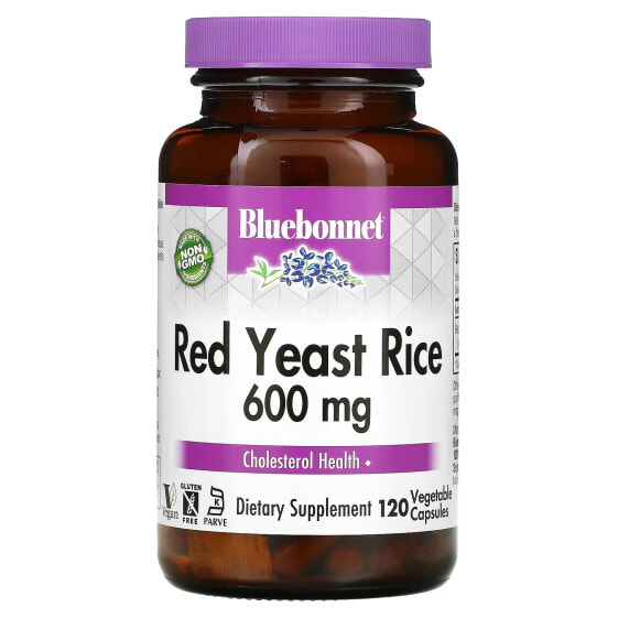 Bluebonnet Nutrition, красный ферментированный рис, 600 мг, 120 вегетарианских капсул