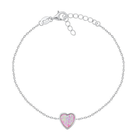 Minimalist silver bracelet Heart BRC123WP