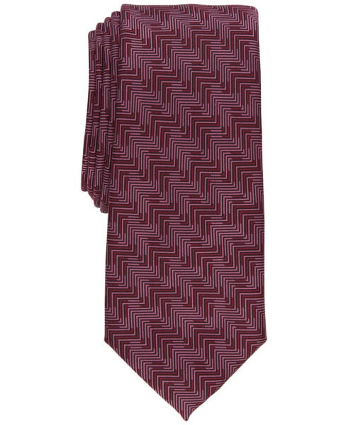 Men's Crest Geometric-Print Slim Tie, Created for Macy's