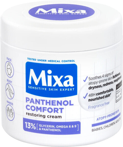 Крем для тела Mixa Panthenol Comfort обновляющий имеющий кожу склонную к атопии, 400 мл.