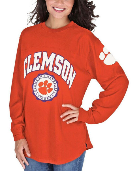Women's Orange Clemson Tigers Edith Long Sleeve T-shirt