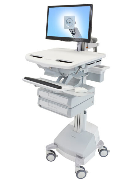 Ergotron StyleView - Multimedia cart - Aluminium - Grey - White - Aluminium - Plastic - Zinc steel - Flat panel - 17.7 kg - 61 cm (24")