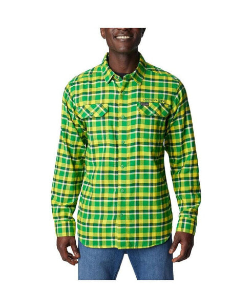 Men's Green Oregon Ducks Flare Gun Flannel Long Sleeve Shirt