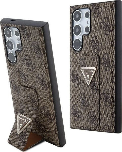 Guess Guess Grip Stand 4G Triangle Strass Logo - Etui Samsung Galaxy S24 Ultra (brązowy)