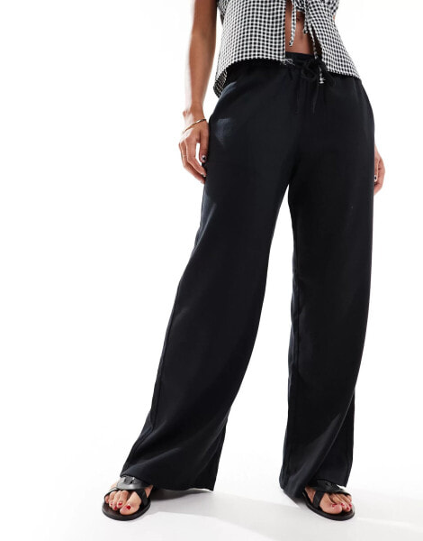 Hollister low rise pull on tailored trouser in black