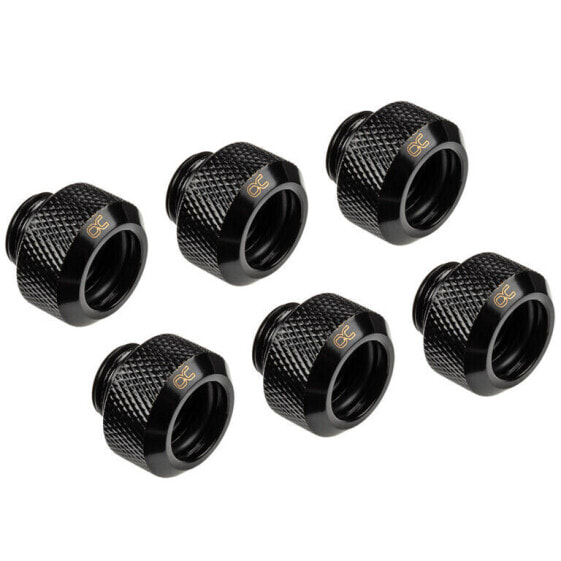 Alphacool Eiszapfen 13mm Hardtube Anschraubtülle G1/4, 6-Pack - schwarz