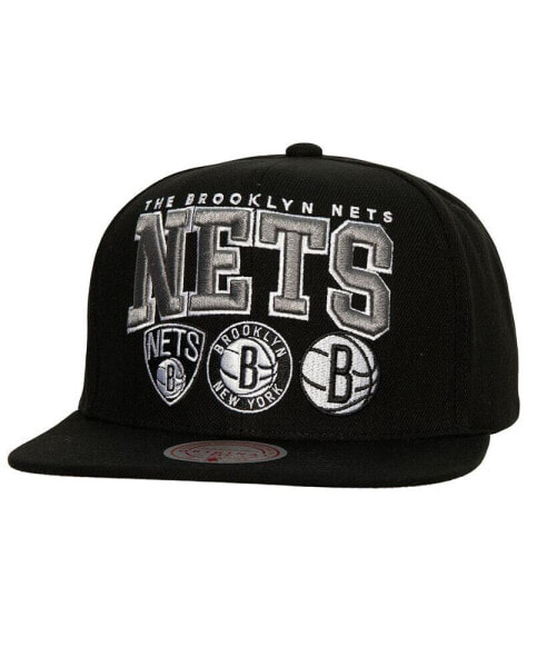 Men's Black Brooklyn Nets Champ Stack Snapback Hat