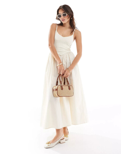 Cotton On maxi v waist dress in buttermilk