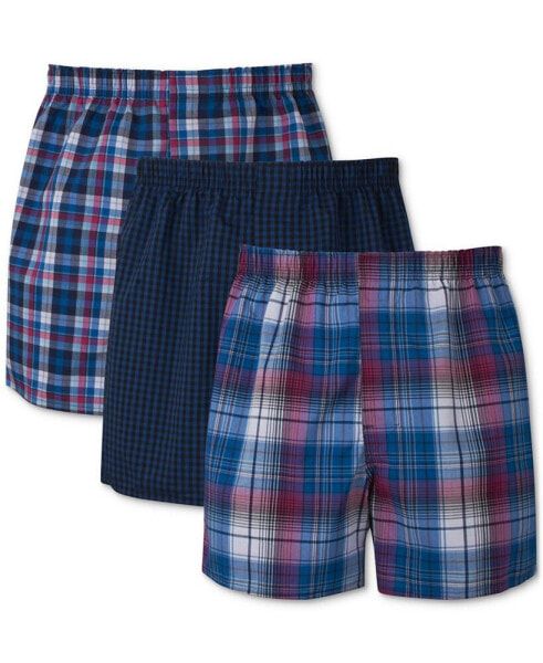 Men's 3-Pk. Ultimate® Comfort Flex Fit® Stretch Woven Boxers