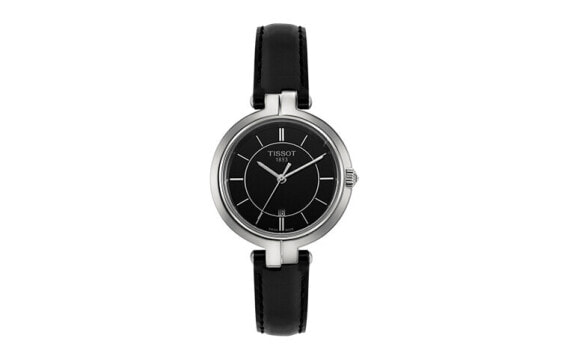 Часы Tissot Flamingo Quartz 50m30mm Black Stainless Leather T0942101605100