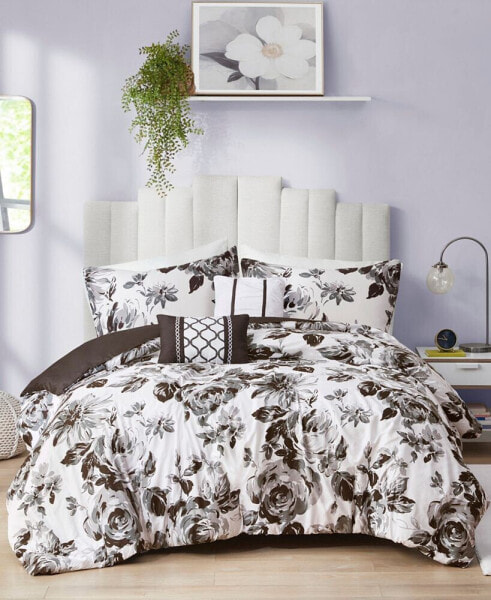 Dorsey Floral 5-Pc. Duvet Cover Set, King/California King