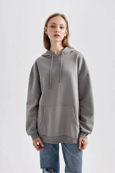 M3417AZ/GR453 Defacto Kadın Sweat LT.GREY