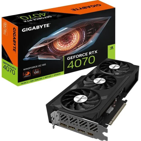 Видеокарта Gigabyte GeForce RTX 4070 Windforce OC 12г
