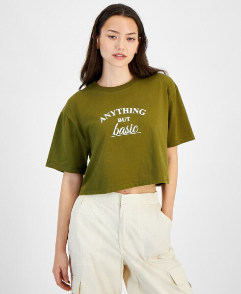 Juniors' Anything But Basic Graphic-Print Tee