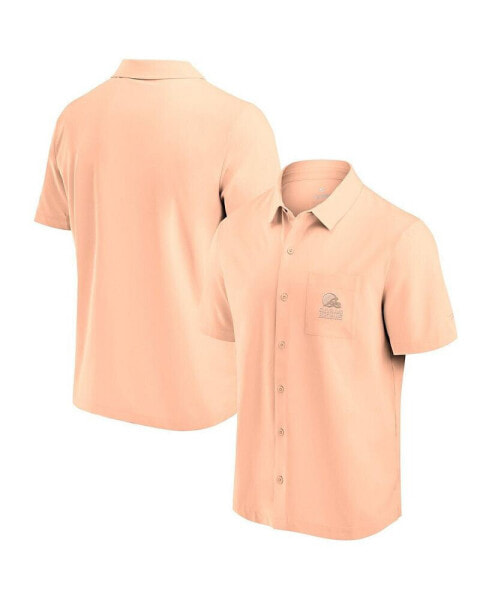 Рубашка мужская с рисунком офисная Cleveland Browns Fanatics Signature светло-розовая