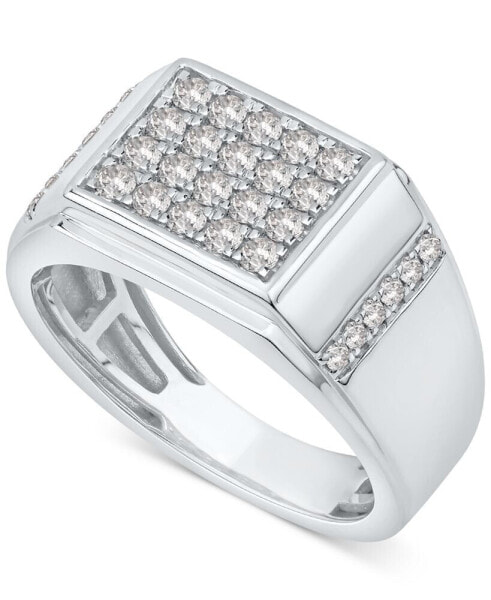 Men's Diamond Square Cluster Ring (5/8 ct. t.w.) in 10k White Gold