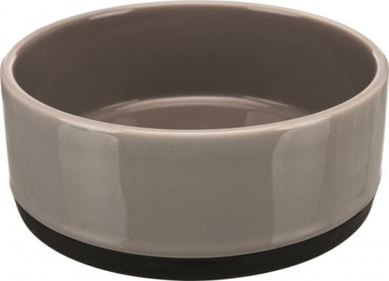 Trixie Miska ceramiczna z gumową podstawą, 0.4 l/o 12 cm, szara
