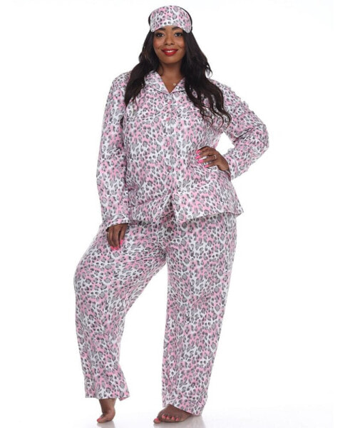 Пижама White Mark plus Size 3-Piece Pajama Set