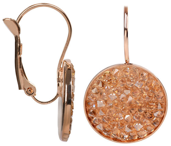 Bronze earrings with Rocks Golden Shadow crystals