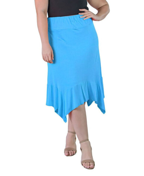 Plus Size Elastic Waist Handkerchief Skirt