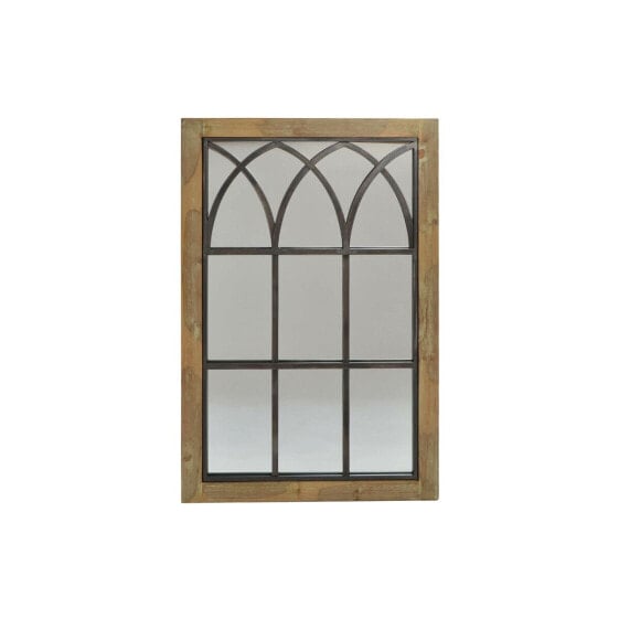 Настенное зеркало DKD Home Decor Коричневый Чёрный Металл Ббереза Натуральный Окно 60 x 3 x 95 cm