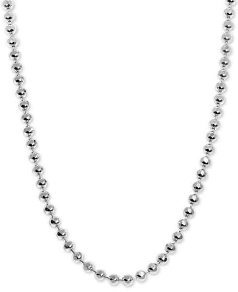 Beaded 20" Chain Necklace in Sterling Silver