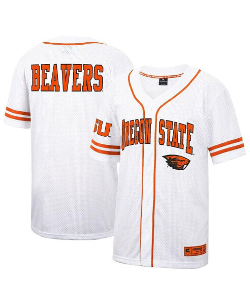 Men's White Oregon State Beavers Free-Spirited Full-Button Baseball Jersey