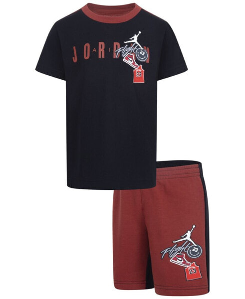 Little Boys Patch T-shirt and Shorts, 2-Piece Set