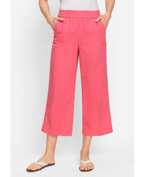 Women's Anna Fit Wide Leg Cotton Linen Pull-On Culottes