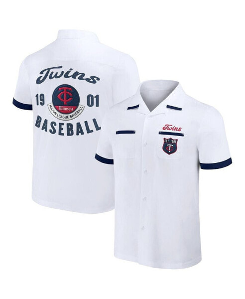 Men's Darius Rucker Collection By White Minnesota Twins Bowling Button-Up Shirt
